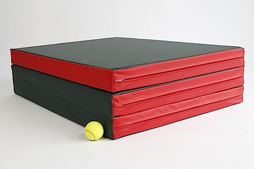 Weichbodenmatte klappbar 210 x 100 x 8 cm - Turnmatte für Gymnastik, Fitness und Sport, RG 25 (Grün/Rot)