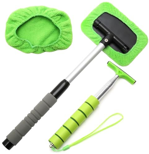 MAIXINNEW Extendable Car Windscreen Brush and Extendable Car Mirror Wiper Set, Telescopic Car Windscreen Cleaner Inside, Car Windscreen Demister Tool for Home and Outdoor