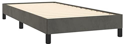 Tino Tech Polsterbett Betten Schlafzimmer Bett Bed Frame Einzelbett Bett Gestell Bettgestell Dunkelgrau 100x200 cm Samt