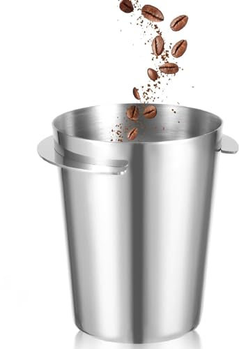 Kiuiom Vaso Dosificador de Café, Taza Dosificadora de Acero Inoxidable, 51mm Taza Dosificadora Café, Espresso Dosing Cup Alimentador de Café en Polvo Accesorios para Cafetera Espresso