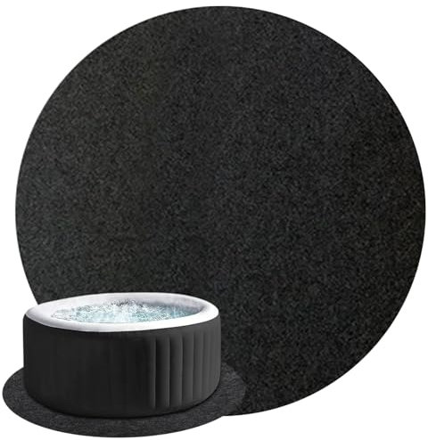 Hperu Tapis de Bain à remous Tapis de Bain à remous Rond de 13 Pieds Lavable sous Le Tapis de Piscine Tapis de Bain à remous Gonflable Tapis de Protection de Sol de Piscine de Spa Portable,
