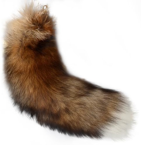 Hperu Tierschwanz, Fuchsschwanz 15,75 -Zoll Tierschwanz zotteligen Kunstfell Schwanz realistische Fuchsschwanz Schlüsselbund Dekoratives Therian Schwanz für Handtasche Rucksack Cosplay, Style3
