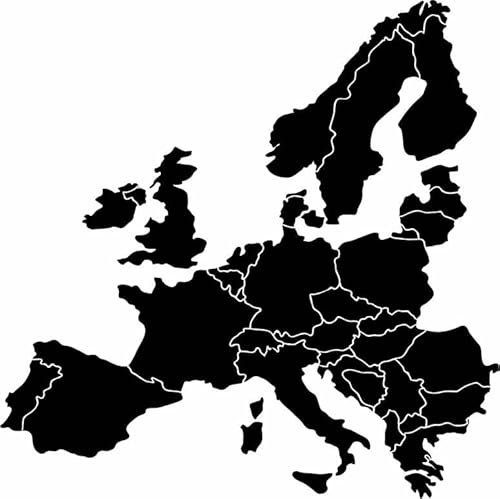 Europakarte Aufkleber Sticker Europa Karte 40cm, 60cm, 100cm für Wohnmobil, Transporter