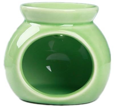 Whakano Duftlampe für ätherische Öle,Aromalampe aus Keramik Diffusor,Elegantes Duftlampe,Teelicht für Duftwachs und Duftöl Lampe,Aromabrenner für Schlafmittel Entspannung Meditation Verwendet,Grün