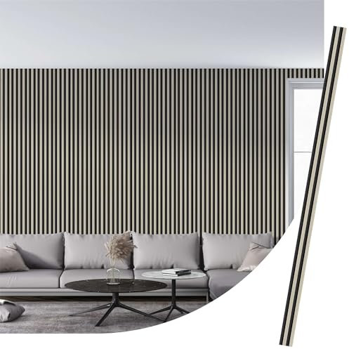 IZODEKOR WPC Slat Wall Paneling, 12 Pack Pvc Slat Wall Panels for TV Backround, 3D Wall Paneling for Interior Wall, Acoustic Soundproof Wall Panels - 12 Pcs 290x12 cm - 4.17 Sq.M. Coverage | Pear Wood