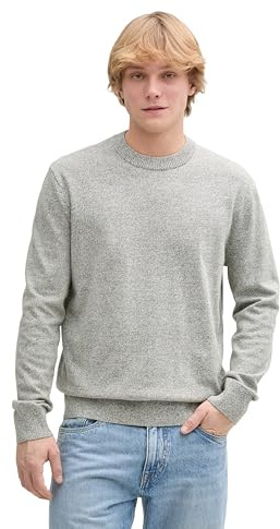 Tom Tailor Denim Herren Strickpullover aus Baumwolle, 37511 - Moss Green White Mouline, M