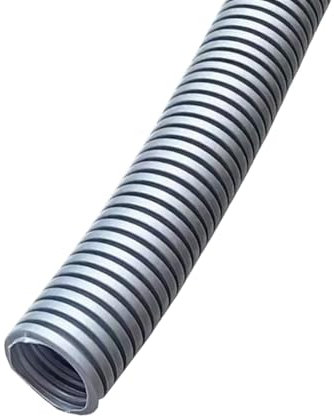 MOCNT Gaine Câbles Électriques Voiture Gaine Ondulée Flexible Protection Cache Fermé Tuyau Fil Gaine Isolante Conduit Tube Rangement Câble Gris Extérieur 18mm Long 5 Mètres