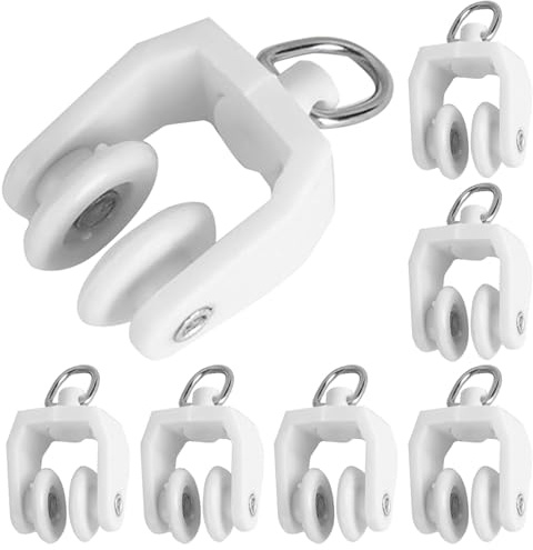 50pcs Ceiling Curtain Track Rollers Hooks - Flexible Bendable Clips 11 mm