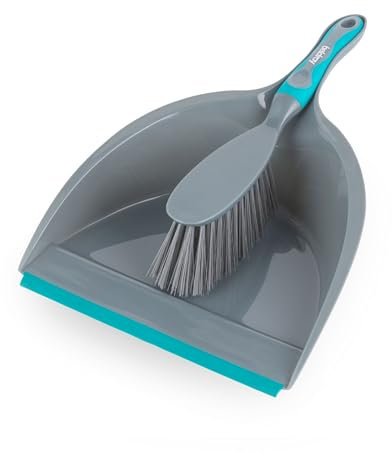 Beldray Anti-Bac Dustpan & Brush Set – Scratch-Free Cleaning, Handheld Sweeping Brush with Shovel, Soft Bristles Treated with Silver Phosphate, Pick Up Dust, Pet Hair, Crumbs & Dirt, Ergonomic Grip