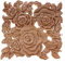 Holzgeschnitzte Applikation, aus Holz geschnitzt im europäischen Stil, mit Blumen aus Holz geschnitzte Abziehbilder, Eckapplikationen, for Dekorieren von Rahmen, Türen, Möbeln, Holzfiguren, Schränken,