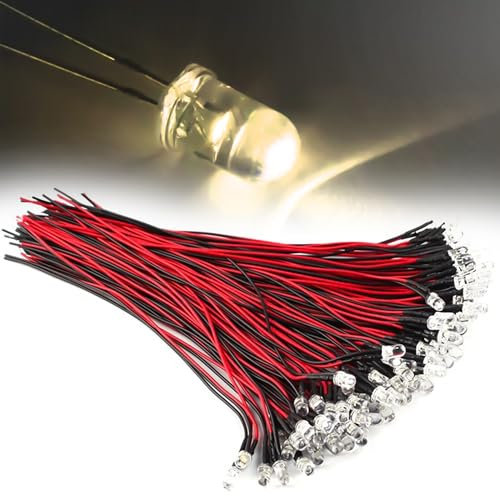 120 Stück 12V 3mm Vorverdrahtete LED,Vorverdrahtetes Dioden Licht, gelötete Mini LED Leuchtdiode,led diode, Led Modellbau für Modellbau, Modelllayout, Dekor, DIY usw