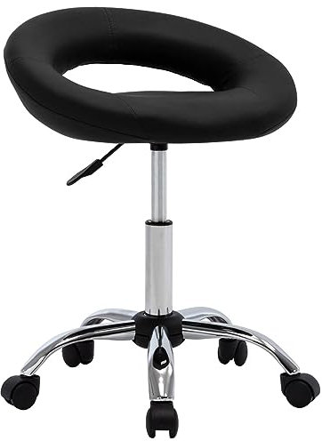 ShGaxin Silla de Trabajo con Ruedas Cuero sintético Negro, Silla Escritorio, Silla Gamer, Silla Oficina, Silla Ordenador, Silla Estudio, Silla Despacho - 323664