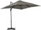 Outsunny Sombrilla de jardín con manivela 2,5x2,5 m con rotación de 360°, sombrilla de balcón con base, entrada de aire y parasol regulable en 5 niveles, gris claro
