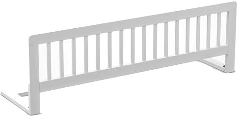CADANI Kinder Bettgitter Baby Bettschutzgitter klappbarer Rausfallschutz aus Massivholz für Elternbett und Kinderbett weiß 115x40 cm
