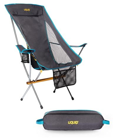 Uquip Campingstuhl Infinity Lounger I Leichter Faltbarer Klappstuhl mit 120 kg Traglast I kompakter Faltstuhl aus Aluminium I tragbarer Outdoor-Stuhl für Camping, Wandern, Radtouren & Festivals