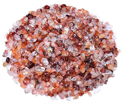SUPBEI 2,2 lb natürliche rote Kaugummiblüterkristallkies, dekorative getötete Kies für Aquariumkiesgesteine ​​Kieselsteine ​​Fischtank Kies Vase Füllstoff Succulents,9~12mm1000g