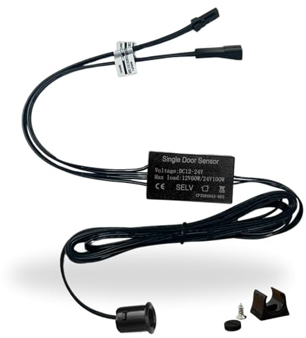 Evotrade Bewegungssensor Türen für LED 12-24V - (1-3cm) Mini Einbau oder Fläche bis 100W (Bewegungssensor Türen, Schwarz)