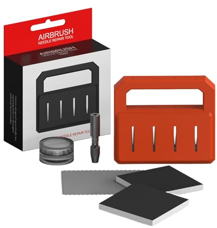 Tktouci Aiguille Aérographe Réparation - Kit de Restauration pour Pistolet à Peinture - Outil Affûtage pour Décoration Gâteau Réparation Automobile Maquillage Modélisme