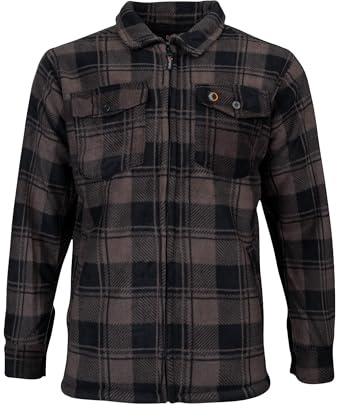 SPEERO Sherpa Fleece Gefüttertes Hemd Herren Grün - Warme Holzfällerjacke mit Taschen & Knopfmanschetten, Winter Flanellhemd für Outdoor-Aktivitäten und Freizeitkleidung