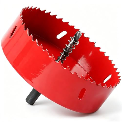 COEWUR 100mm Hole Saw Cutter for Wood Plasterboard, Bi-Metal Wood Drill Bit for Cutting Plastic, PVC, Fiberglass