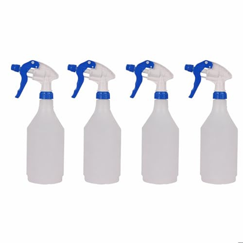 750ml Spray Bottles with Adjustable Trigger Sprayer, Blue, 4 Pack, for Commercial Catering, Restaurant, Barber Shop, Kitchen & Bathroom Cleaning