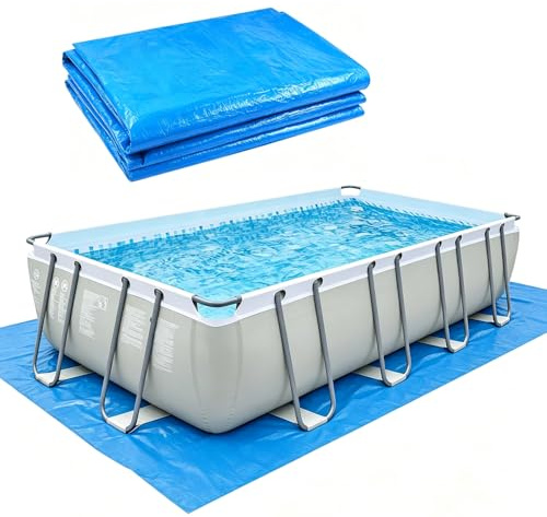 Poolunterlage Pool Bodenplane 800*430 cm Bodenschutzplane Poolmatte | für oberirdische Schwimmbecken Pool Ground Cloth für Schlauchboote Planschbecken