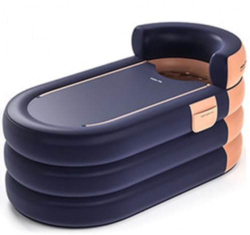 Baignoire gonflable portable pour adultes, avec couvercle à fermeture éclair, baignoire pliable pour le spa à la maison et un bain chaud (pompe à air de 160 × 84 × 65 cm)
