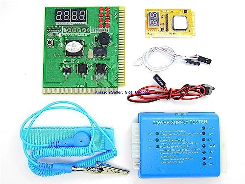 Lingvetron PCI & ISA SDRAM - Kit de iniciación de analizador de diagnóstico de tarjeta de prueba PCI e ISA SDRAM, 4 digitales, 8 LED, altavoz bios, interruptor de alimentación Mobo, todo en uno, funda