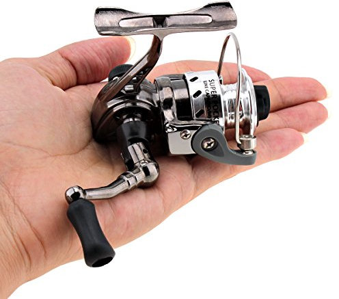 OriGlam Mini-Angelrollen, Spinnrolle, 4,3:1 Getriebe, Metall-Design, glatte und leistungsstarke Spinn-Angelrollen für Karpfen, Barsch, Forelle, Süßwasser, Salzwasser