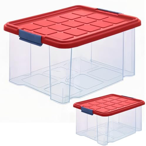 ARTECSIS 2 x Aufbewahrungsboxen aus Plastik S, 5L - 30 x 19 x 14 cm, aufbewahrungsbox mit Deckel, Eurobox, stapelbar