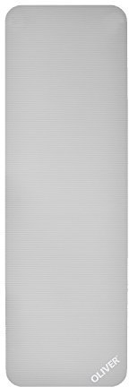 Oliver – rutschfeste Sportmatte mit Quer-Rillen – Yogamatte für Yoga, Pilates, Gymnastik & Fitness – hautfreundlich & feuchtigkeitsabweisend – Gymnastikmatte Fitnessmatte (180 x 60 x 1,5 cm | Grau)