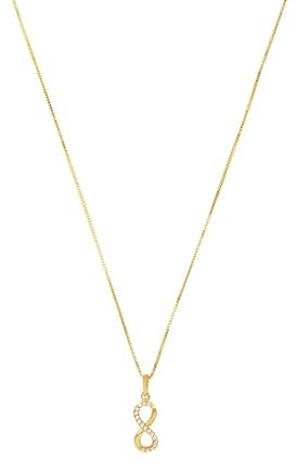 Amor Kette mit Anhänger Damen Halsschmuck, mit Zirkonia synth., 42 cm, Gold, Infinity, Kommt in Schmuck Geschenk Box, 2022947