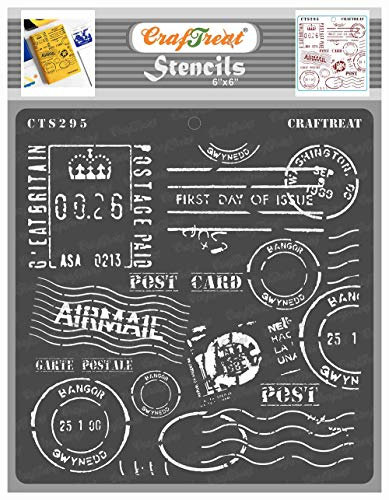 CrafTreat wiederverwendbare Post-Schablonen zum Malen auf Holz, Wänden und Fliesen – Post-Schablonen – 15,2 x 15,2 cm – DIY-Kunst- und Bastel-Schablonen, Poster – Post-Schablonen