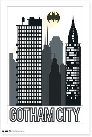 Spreadshirt Batman Gotham City Poster 60x90 cm, One size, Weiß