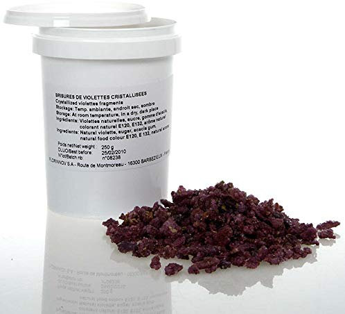 Echte Veilchen-Blüten Brisures-Stückchen, violett, kandiert, essbar, Flor & Flor, 250g