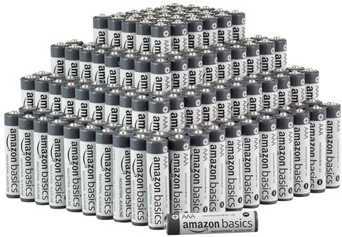 Amazon Basics, 200 batterie alcaline industriali AAA, 1,5 Volt, durata 5 anni