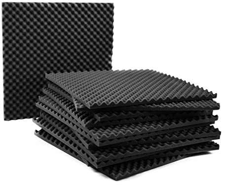 AcousPanel 12 Schalldämmende Schaumstoffplatten Schallabsorbierende Schalldämmungspaneele im Alveolar-Design 50x50cm. Anthrazitgrau