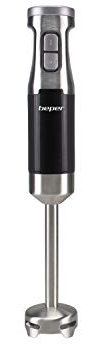 BEPER P102FRU100 Frullatore a immersione, Acciaio/ABS,600 W, Frusta removibile,4 Lame in acciaio con cappa para schizzi, Velocità selezionabili, Funzione ad impulsi, Funzione turbo, Nero/Grigio