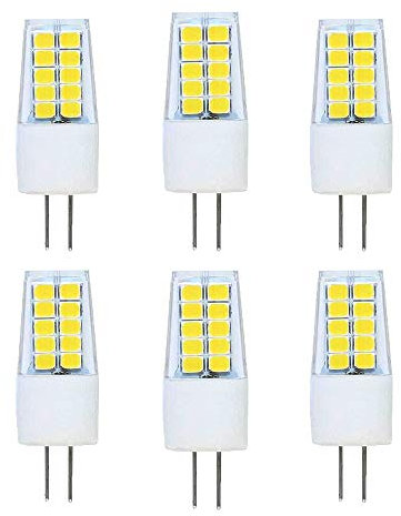 OUGEER 6 Stück Energiesparende G4 3W LED Birne, 20 SMD 2835,Kalteweiß 6000K, 300lm, AC 220-240V LED-Lampen Ersatz 30W Halogenlampe Nicht Dimmbar