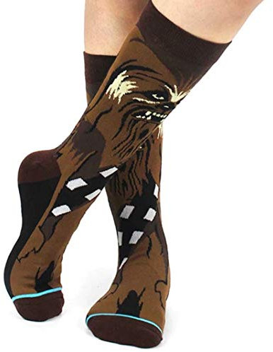 WOO GIRL Idol Socken - Darth Vader / R2D2 / Storm Trooper - Zuhause und als Hinkucker unterwegs für Star Wars Fans - Größe 37-45 (CHEWBACCA)