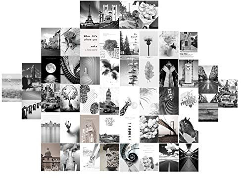 TSQZE 50 Stück Beige Ästhetisches Bild Für Wandcollage, Wandkunstdrucke Für Zimmer, Wandcollagen Set Album Cover Poster Set Für Zimmer Schlafsaal Foto Display Und Raumdekoration (Grau)