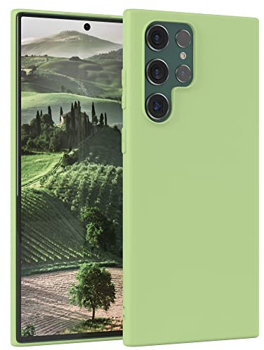 EAZY CASE - Silikonhülle für Galaxy S22 Ultra 5G Hülle Silikon Case Grün weich stoßfeste Handyhülle Schutzhülle mit Kameraschutz Dünn Premium Schutz Cover TPU Phone Bumper in Pastell Hellgrün Matt