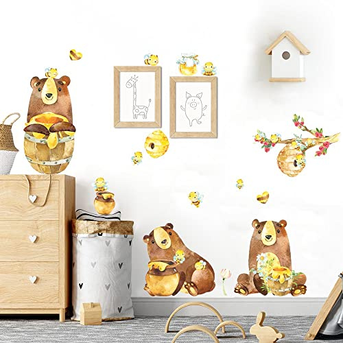 kina - Wandaufkleber Kinder Schlafzimmer Wanddekoration R00679 - Öko-Stoff, Umweltfreundlich, Repositionierbar, Streicheleffekt, Kindergarten - Grafik Wald und Messen 120x30 cm