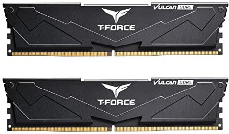 TEAMGROUP T-Force Vulcan DDR5 32GB Kit (2x16GB) 5600MHz (PC5-44800) CL36 Desktop Speichermodul RAM (Schwarz) für Z690- FLBD532G5600HC36BDC01