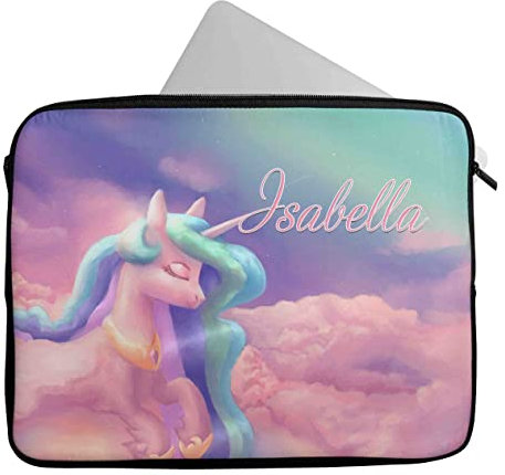 Personalised Any Name Unicorn Design Laptop Case Sleeve Tablet Bag Chromebook Gift 1624 (14-15 inch)