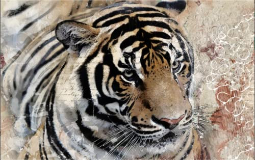 Wesmilewallpapaer Photo Wallpaper 3D Poster Tiger Vintage Art 200x140cm Silk Wall Paper Mural Living Room Bedroom