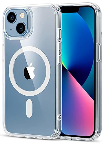 Verco Schutzhülle für iPhone 13 Hülle, Hybrid Case kompatibel mit Magsafe Zubehör für iPhone 13 Case Silikon in Transparent