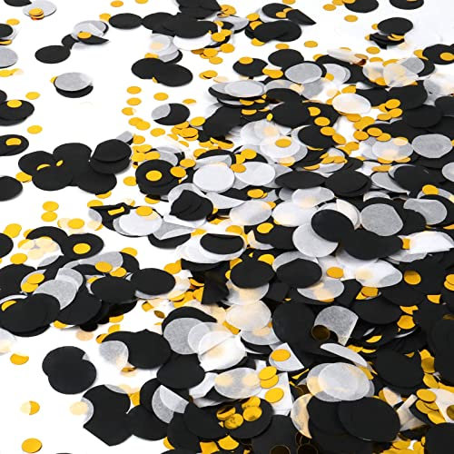 IOPJLK Runde Papier Konfetti 100g, Multi-Color Dotted Konfetti für Geburtstagsdekoration, Hochzeitsdekoration, Handwerk Verzierung, Ballon Füllung Dekoration (Schwarz)