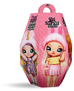 Na! Na! Na! Surprise Huevo de Pascua 2023-1 Muñeca NaNaNA Cozy 2 en 1 con Bolso, Pegatinas y Tatuajes. Experiencia única de unboxing con Globo de explosión y Confeti. de colección. a Partir de 4 años