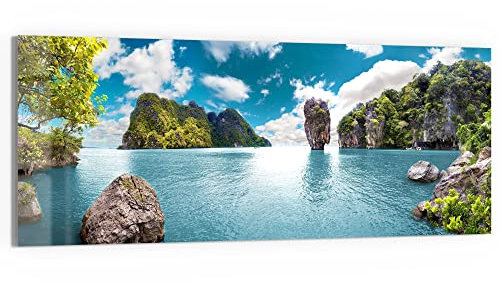 DEQORI Glasbild Echtglas | Motiv Paradiesisches Thailand | horizontal einteilig 150x60 cm | schöne Dekoration | Wandbild für Wohnzimmer, Schlafzimmer, Flur & Küche | moderne Wanddeko